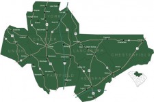 Map showing areas served by the Olde English District